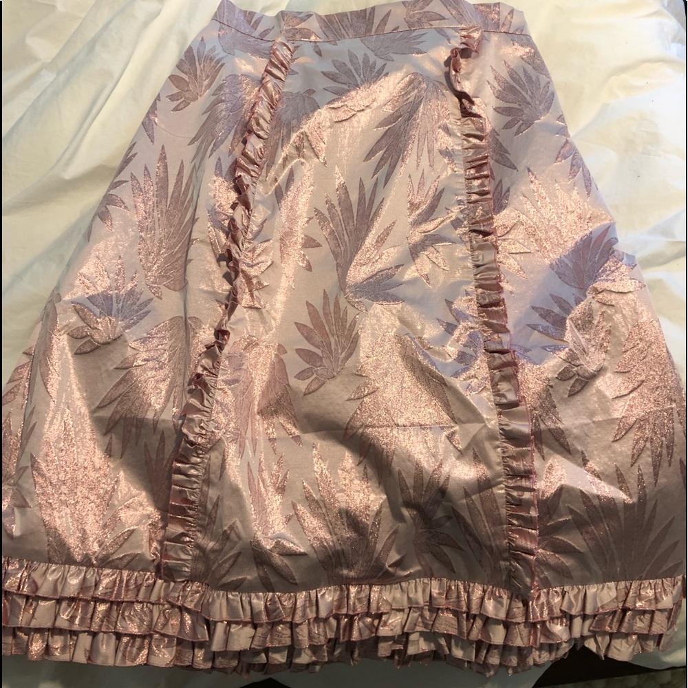 The Vampires Wife midi skirt pink with ruffles